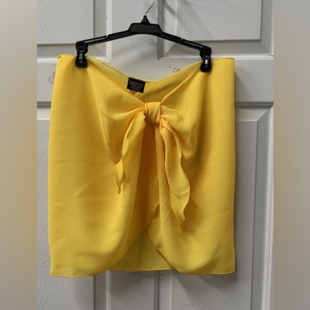 Yellow Short sarong pareo swimsuit cover-up